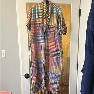 Ilana Kohn Multicolor Checkered Shirt Dress Size XL